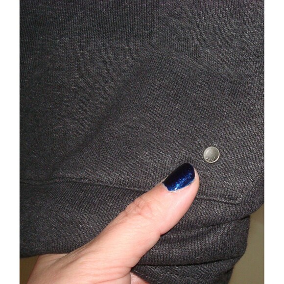 NWT New Womens M PrAna Cozy Up Poncho Charcoal Heather Dark Gray Pocket - Picture 5 of 10